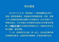 女孩手碰到老师被踢拽 老师被辞退