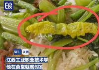 鼠头鸭脖涉事高校学生称吃出大青虫 