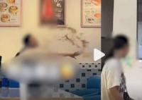烧鹅有肥肉女子用杯子猛砸店员 服务员并未受伤