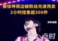 蔡徐坤周边被粉丝光速甩卖 数据正持续增长