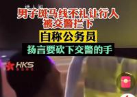 男子开车未礼让行人 还扬言砍交警手
