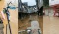 台风致广西强降雨 小猪在水中漂流