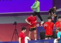 樊振东赛后和教练队友击掌太可爱 网友：樊振东这个掌不击到就不坐下