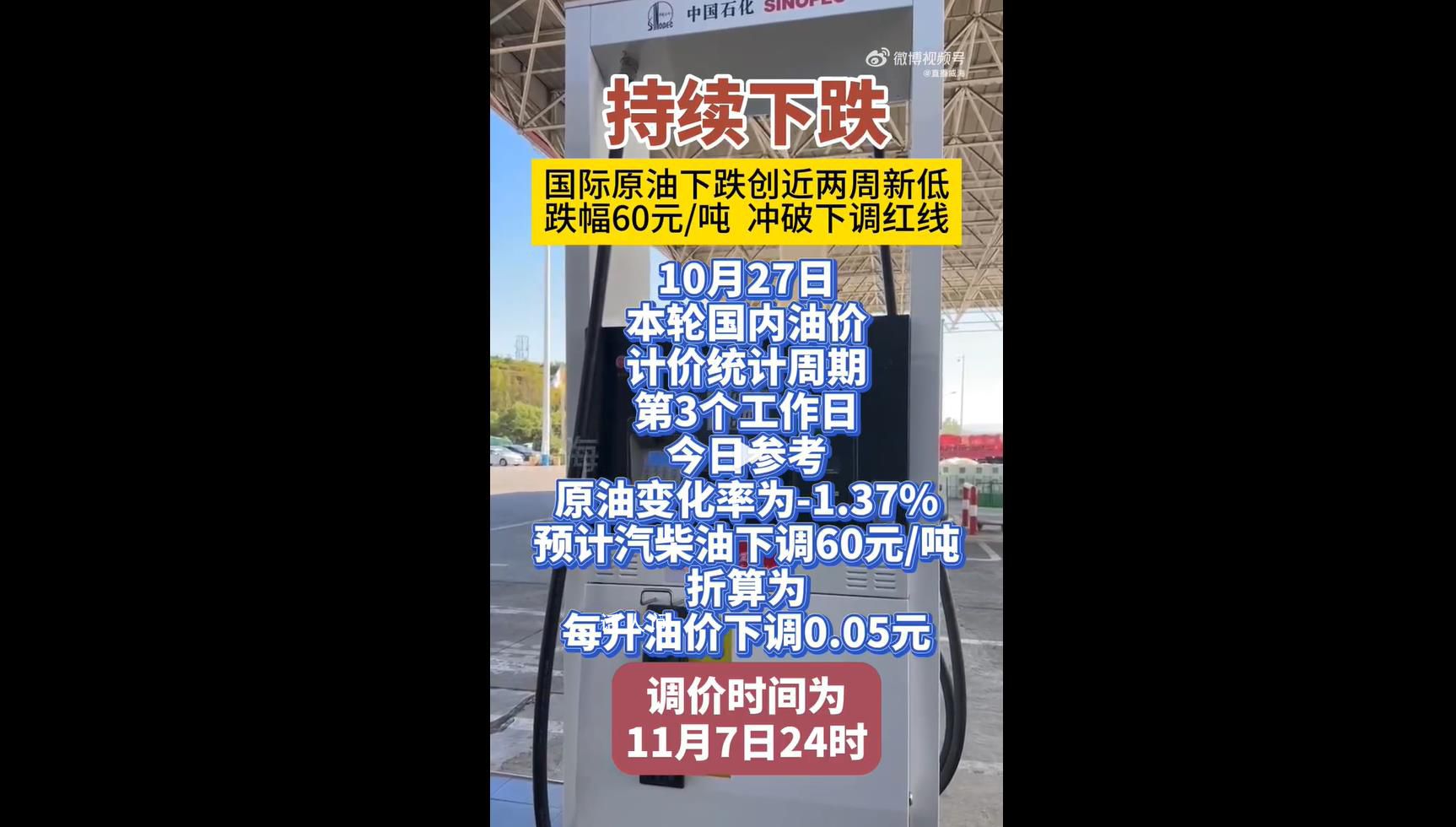 油价再次跌破下调红线 目前油价变动还比较大