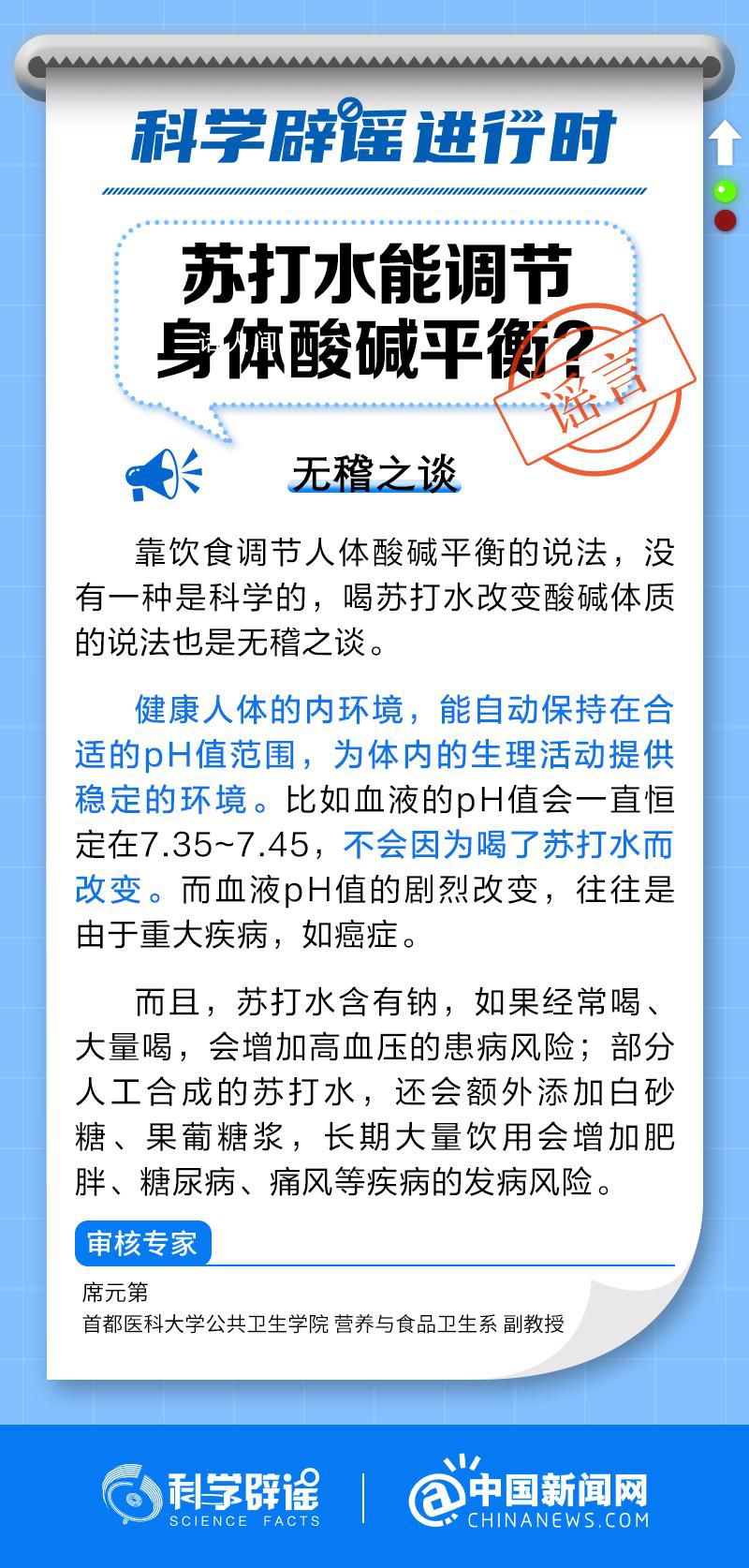 苏打水能调节身体酸碱平衡?