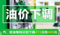 油价6连降!加满一箱油将省16.5元