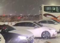 河南网友返乡凌晨因降雪被困服务区 车速20迈服务区一度饱和